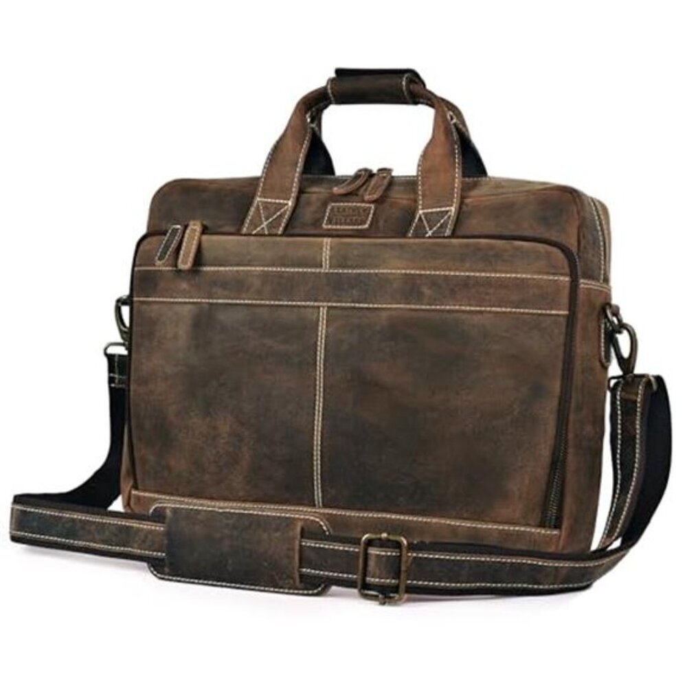 Stylish Leather Laptop Messenger Bag 16 inch for Men
